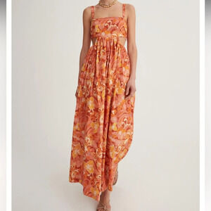 NWT Hansen & Gretel Iman Maxi Dress in Sunset Swirl